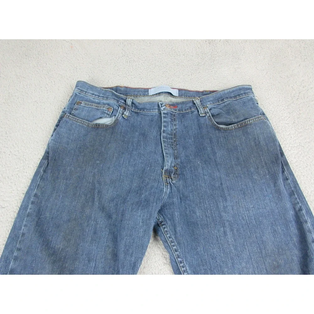 Wrangler Straight Fit Jeans Mens 38x30 Blue Medium Wash Stretch Denim Pants